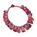ARrase Jewelry 19inch 19x41mm-28x49mm Natural Red Agate Gems Stone Necklace fashion accessories