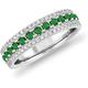 SAKSHAM ART DESIGN 2.00 Carat Round Shape May-created-emerald & Cubic Zirconia Wedding or Anniversary womens and Girls Band Ring 14k White Gold Plated Size UK H To Z (V)