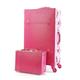 BLBTEDUAMDE 22/24 Inch Retro PU Leather Suitcase 2PCS Travel Luggage Set Trolley Case 20inch Carry On Luggage Pink Girls Case (Color : All Rose red, Size : 20 inch Set)