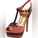 Jessica Simpson Shoes | Jessica Simpson Emmali Guava Purple Potion Nappa Leather T-Strap Heels | Color: Brown/Pink | Size: 7.5