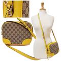 Gucci Bags | Gucci Bag 449413 Mini Bree Crossbody Camera Case Gg Guccissima Logo Canvas | Color: Tan/Yellow | Size: Os