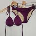 J. Crew Swim | J. Crew Triangle Bikini Set Hipster Cheeky Eggplant Aubergine Purple Xs #10718 | Color: Purple | Size: Xs