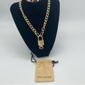 Louis Vuitton Accessories | Louis Vuitton Gold Tone Lock & Key #301 With Unbranded Chain & Dustbag | Color: Gold | Size: Os