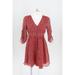 Madewell Dresses | Madewell Women Size 6 Red Ditsy Flowers Starviolet Mini V-Neck 3/4 Sleeve Dress | Color: Red | Size: 6