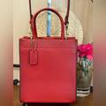 Coach Bags | Coach 1941 Cashin Glovetanned Leather Mini Tote Bag Nwt | Color: Gold/Red | Size: 5.5dx6.5hx2.75d Approximate