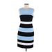 Tommy Hilfiger Casual Dress - Sheath Crew Neck Sleeveless: Blue Stripes Dresses - Women's Size 6