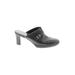 St. John's Bay Mule/Clog: Slip-on Chunky Heel Classic Black Print Shoes - Women's Size 7 1/2 - Almond Toe