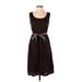 Banana Republic Cocktail Dress - A-Line Scoop Neck Sleeveless: Brown Solid Dresses - Women's Size 2