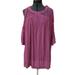 Free People Dresses | Free People Beach Coverup Size L Color Purple Open Shoulders Embroidered Sleeve | Color: Purple | Size: L