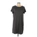 Gap Casual Dress - Mini Crew Neck Short sleeves: Gray Dresses - Women's Size Large