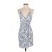BCBGeneration Casual Dress - Wrap V-Neck Sleeveless: Gray Dresses - Women's Size Small