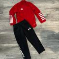 Adidas Jackets & Coats | Adidas Red Jacket Under Armour Black Pants | Color: Black/Red | Size: 6b