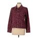 Christopher & Banks Jacket: Short Burgundy Print Jackets & Outerwear - Women's Size Large