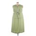 Kathie Lee Casual Dress - Midi Crew Neck Sleeveless: Green Dresses - Women's Size 26