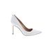 Sam Edelman Heels: Slip On Stilleto Minimalist White Solid Shoes - Women's Size 6 1/2 - Pointed Toe