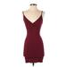 Wild Fable Casual Dress - Mini V Neck Sleeveless: Burgundy Solid Dresses - Women's Size X-Small