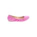 Vince Camuto Flats: Slip-on Stacked Heel Casual Pink Solid Shoes - Women's Size 8 1/2 - Round Toe