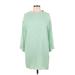 Let Me Be Casual Dress - Shift Crew Neck 3/4 sleeves: Green Print Dresses - New - Women's Size Small