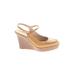 Cole Haan Wedges: Tan Solid Shoes - Women's Size 8 1/2 - Round Toe