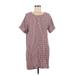 Madewell Casual Dress - Mini Scoop Neck Short sleeves: Burgundy Dresses - Women's Size Medium