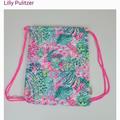 Lilly Pulitzer Bags | Lilly Pulitzer Quilted Multi Color Banana Split Drawstring Backpack | Color: Green/Pink | Size: Os