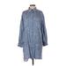 Dress Forum Casual Dress - Shirtdress: Blue Dresses - Women's Size Small