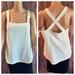 Anthropologie Tops | Anthropologie Deletta Size Large White & Cream Criss Cross Back Summer Top | Color: Cream/White | Size: L