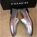 Coach Shoes | Coach Womens Hallie Silver Loafers Size 8 1/2 New. | Color: Silver | Size: 8.5