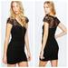 Free People Dresses | Free People Envy Bodycon Lace Ruched Mini Black Dress Size Xs | Color: Black | Size: Xs