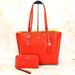 Coach Bags | Coach Mollie Tote Handbag Purse Large Miami Red Leather W/Matching Wallet | Color: Red | Size: Large