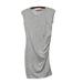 Athleta Dresses | Athleta White Gray Striped Ruched Side Sleeveless Tshirt Dress Size Medium | Color: Gray/White | Size: M