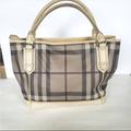 Burberry Bags | Gorgeous And Classy, Smoked Burberry Plaid Tote Handbag | Color: Tan | Size: Os