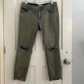 Free People Jeans | Free People Army Green Denim Jeans W 30 | Color: Green | Size: 30