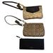 Coach Bags | Coach Bundle 3 Mini Bags Wristlet Wallet Black Brown Leather Jacquard Zip Pouch | Color: Black/Brown | Size: Os