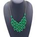 J. Crew Jewelry | J. Crew Green Beads Floral Bib Statement Necklace 19 To 21 Inches Gold Tone | Color: Green | Size: Os