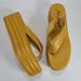 Free People Shoes | Free People Haven Thong Flatform Yellow Leather Sandals Women's Size 8 | Color: Yellow | Size: 8