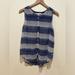 American Eagle Outfitters Tops | American Eagle Outfitters Blue And White Sheer Sleeveless Blouse Shirt - Medium | Color: Blue/White | Size: M