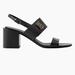 Burberry Shoes | Authentic Burberry Women’s Monogram Logo Leather Sandals | Color: Black | Size: 9.5