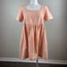 Madewell Dresses | Madewell Linen-Blend Allie Mini Dress Peach Square Neck Tiered Size Small | Color: Orange | Size: S