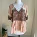 Anthropologie Tops | Anthropologie Isla Maude Mauve Tiered Blouse With Lace V Neck | Color: Cream/Pink | Size: S