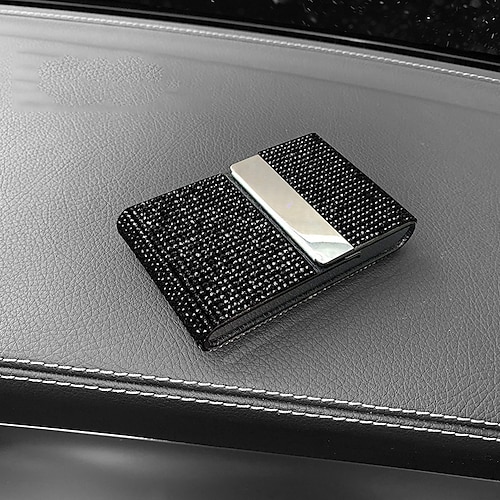 Diamant-Führerschein-Kartenhalter für Auto, Führerschein, Kreditkarten-Aufbewahrung, Innen-Flip-Damen-Mädchen-Auto-Bling-Zubehör Image