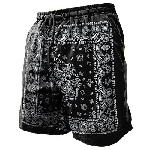 Herren Paisley-Muster Badehosen Badeshorts Boardshorts Mittlere Taille Urlaub Hawaiianisch Ethnisch Urlaub Ferien Strand Kordelzug mit Mesh-Futter Elastischer Bund Designer Bekleidung Image