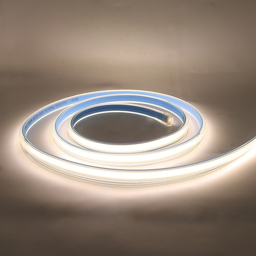 led streifen lichter cob 220v wasserdicht outdoor decor ra 80 high brig 220v wasserdicht outdoor decor 360 leds/m ra 80 hohe helligkeit 3000k 4000k 6000k flexible band fob licht Image