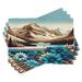 Ambesonne Lake Place Mats Set of 4 Mountain Scene Icy Tone Floral Standard Pale Blue Pastel Brown in Blue/Brown | Wayfair ser_sd1085