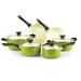Cook N Home 10 Pieces Aluminum Non Stick Cookware Set Non Stick/Aluminum in Gray | 8 W in | Wayfair NC-00358