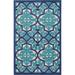 Blue/Navy 48 x 32 x 0.25 in Area Rug - Nourison Aloha Rectangle 2'8" X 4' Area Rug Polypropylene | 48 H x 32 W x 0.25 D in | Wayfair 099446422095