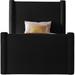 Meridian Furniture USA Elias Platform Bed Upholstered/Velvet in Black | Full/Double | Wayfair B1298Black-F