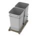Rev-A-Shelf Double 27 Quart Pull Out Trash Containers, 54WC-1527SC-17-1 Stainless Steel/Plastic in Gray | 19.47 H x 21.38 W x 11.45 D in | Wayfair
