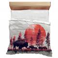 VisionBedding Bison herd Bedding Nature Comforter Sunset silhouette | Twin Comforter | Wayfair VB-CO1-131-94183-11791