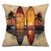 VisionBedding Surfboards Throw Pillow, Beach Cotton Twill Pillows | 20 H x 20 W x 19.5 D in | Wayfair VB-TP4-115-93893-11795